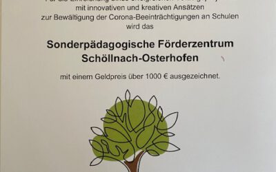 Kreativ und innovativ auch während der Pandemie – Das SFZ Schöllnach-Osterhofen wird für ein Vorzeigprojekt vom Kultusministerium ausgezeichnet