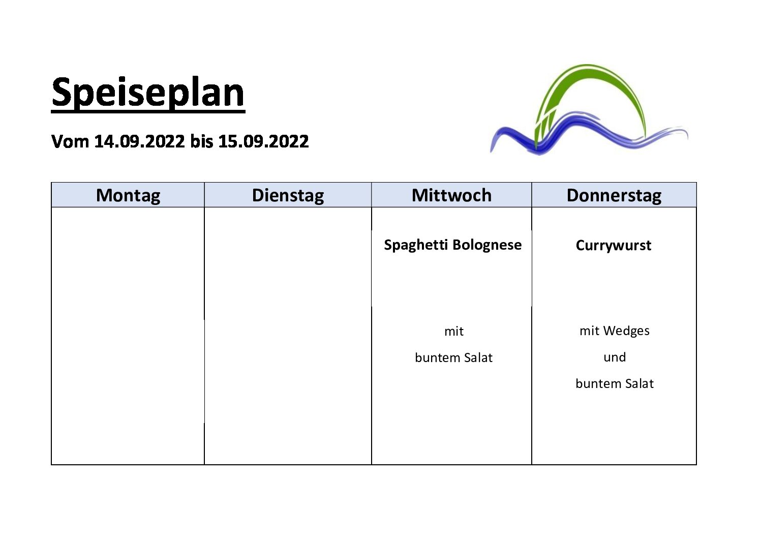 Speiseplan Oho KW 37, 2022-07-18